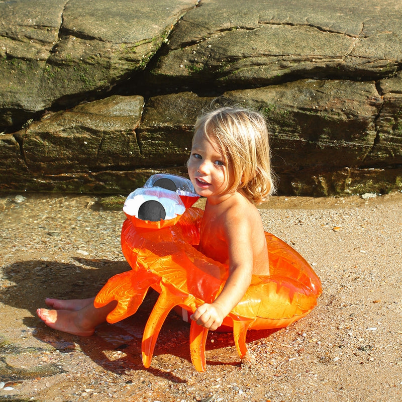 Inflatable Swimming Kiddy Pool Ring Sonny the Sea Creature - Orange