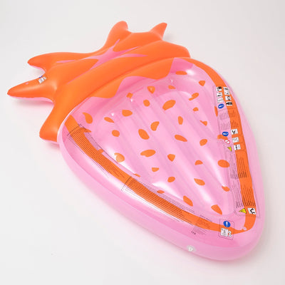 Inflatable Luxe Swimming Lie On Float Strawberry Pink Berry - Pink