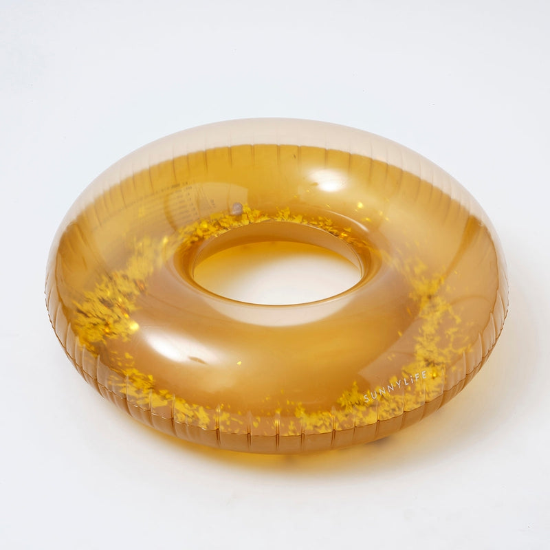 Inflatable Swimming Pool Ring Disco - Gold