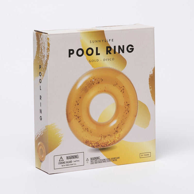 Inflatable Swimming Pool Ring Disco - Gold