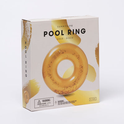 Inflatable Swimming Pool Ring Disco - Gold