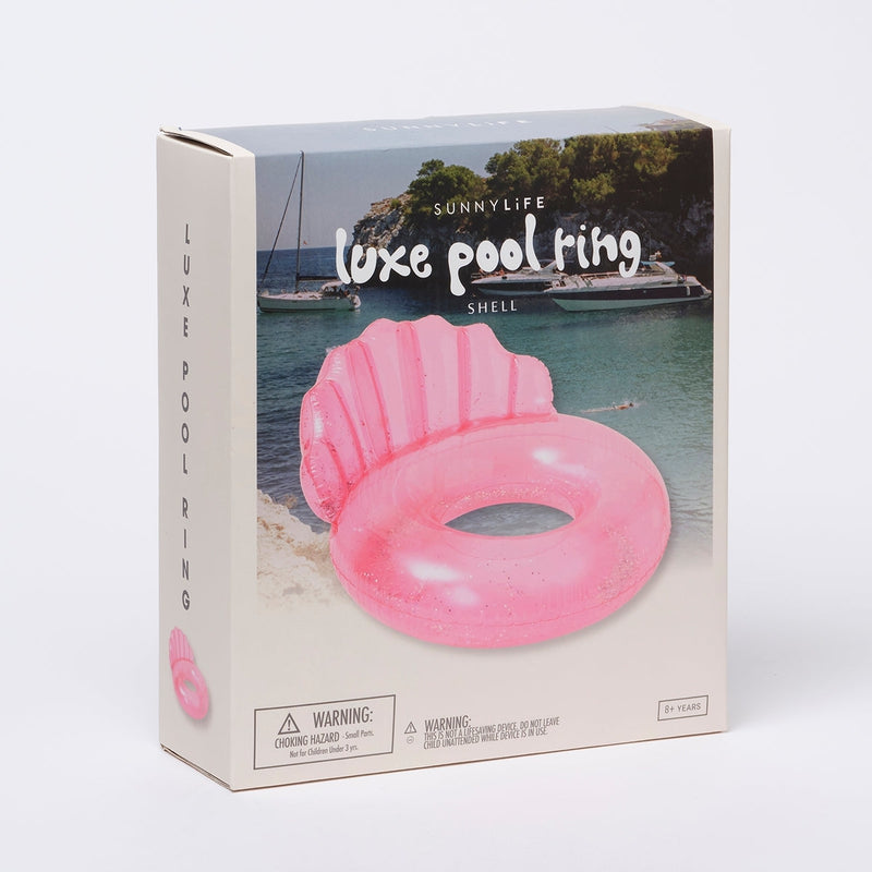 Inflatable Luxe Swimming Pool Ring Shell Bubblegum - Pink