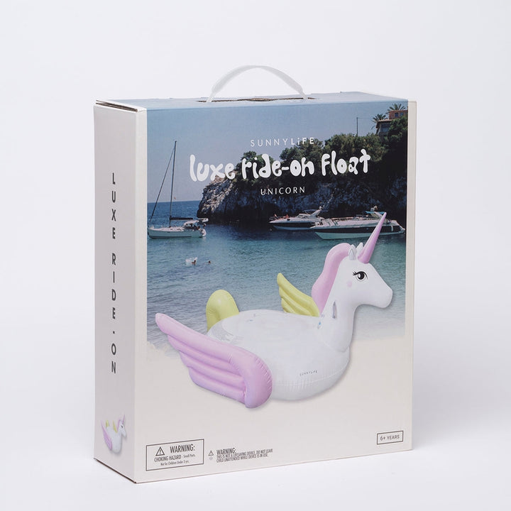 Inflatable Unicorn Luxe Swimming Ride On Float - Pastel