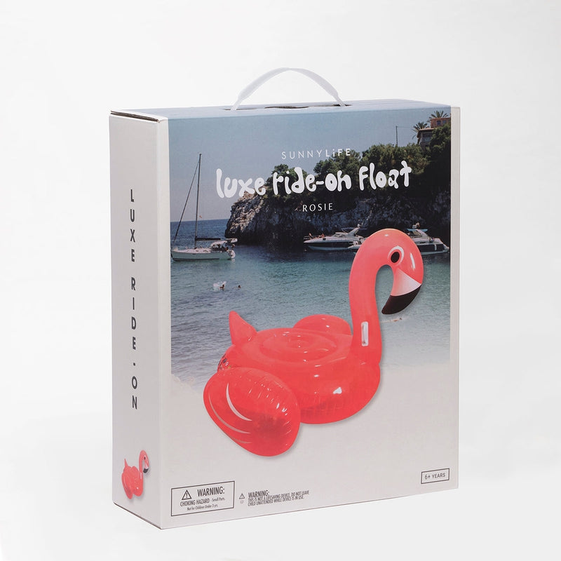 Inflatable Flamingo Luxe Swimming Ride On Float Rosie Watermelon - Neon