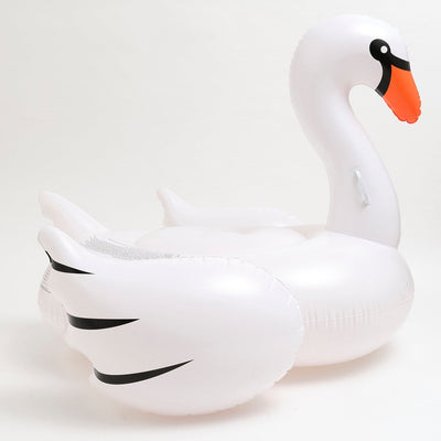 Inflatable Luxe Swimming Ride On Float Swan - White