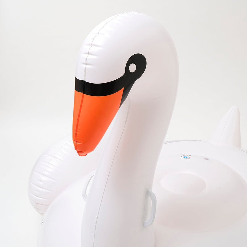 Inflatable Luxe Swimming Ride On Float Swan - White