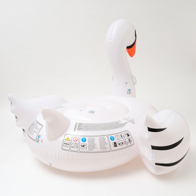 Inflatable Luxe Swimming Ride On Float Swan - White