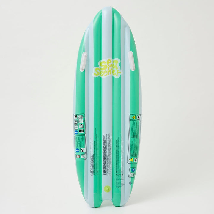 Inflatable Ride With Me Swimming Surfboard Float Sea Seeker Ocean - Green and White