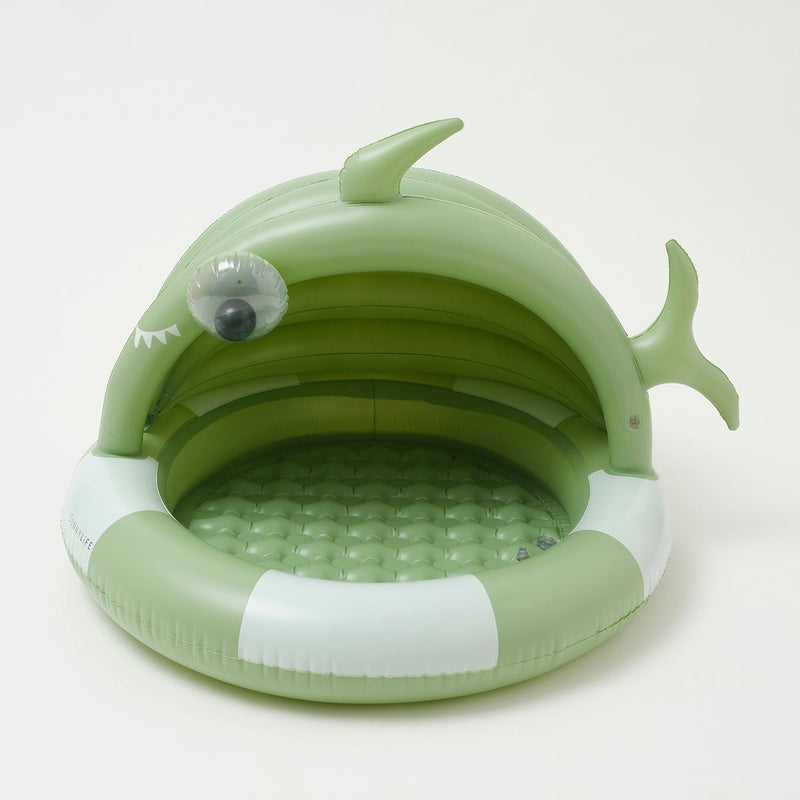Inflatable Kiddy Swimming Pool Shark Tribe Khaki - Green