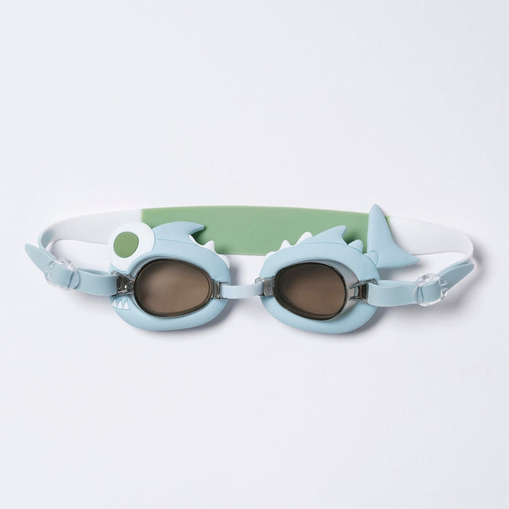 Mini Swim Goggles for kids - Shark Tribe Khaki