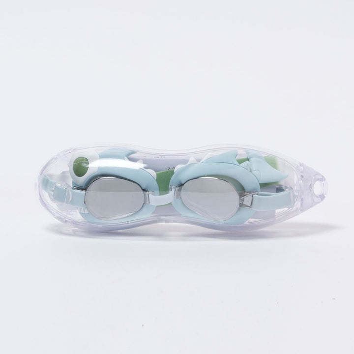 Mini Swim Goggles for kids - Shark Tribe Khaki