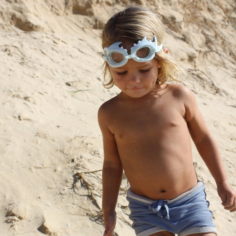 Mini Swim Goggles for kids - Shark Tribe Khaki