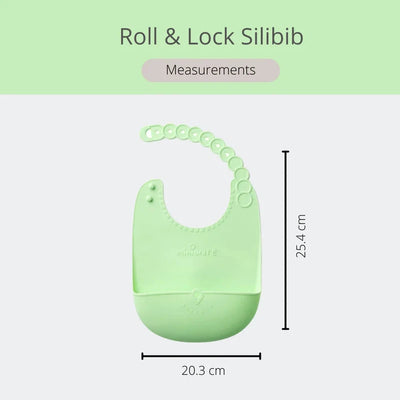 Roll and Lock Silicone Bib (Key Lime)