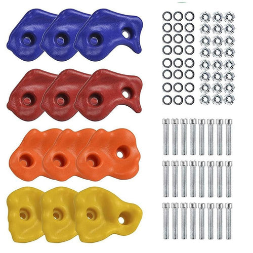 Hop N Play 12 Pieces DIY Wall Grips Large Climbing Holds | Upto 120 Kgs