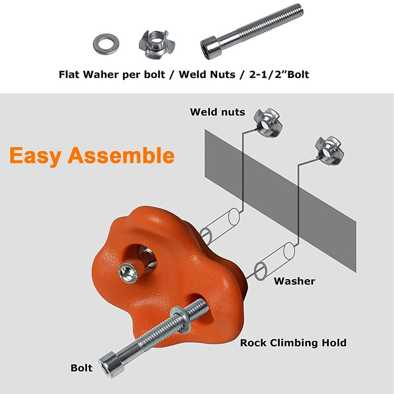 Hop N Play 24 Pieces DIY Wall Grips Rock Climbing Holds | Capacity - 120 Kgs