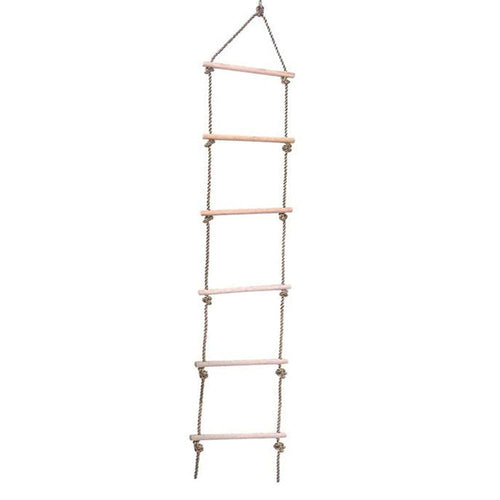 Hop N Play 6.5ft Wooden Rope Ladder | 6-Rung Climbing Swing (4-12 Years) | Capacity-120 Kg