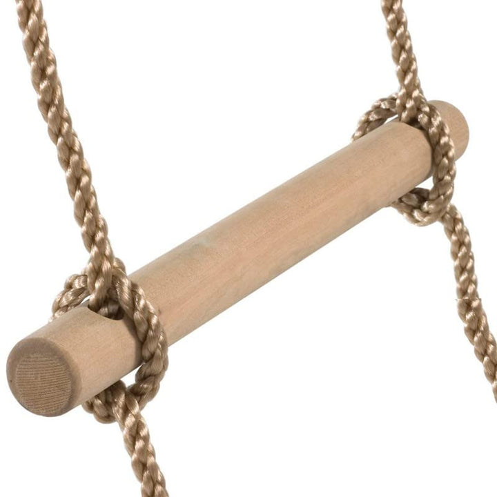 Hop N Play 6.5ft Wooden Rope Ladder | 6-Rung Climbing Swing (4-12 Years) | Capacity-120 Kg