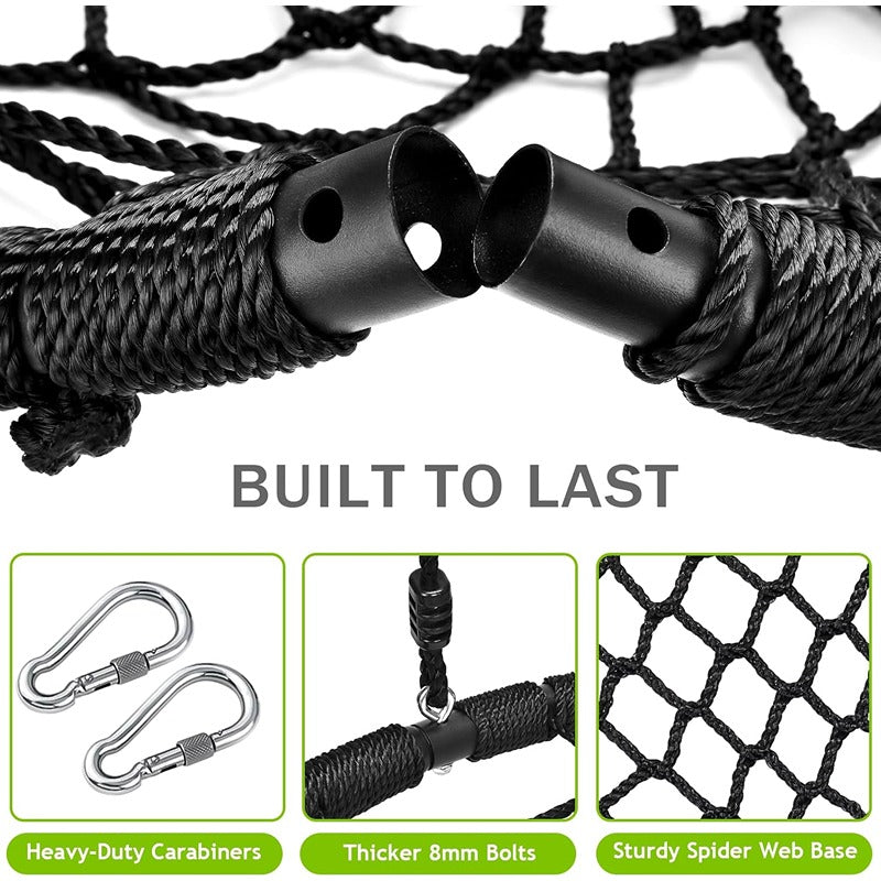 Hop N Play 40 Inch Spider Web Tree Swing with Steel Frame | Capacity - Upto 120 Kgs (3-10 Years)