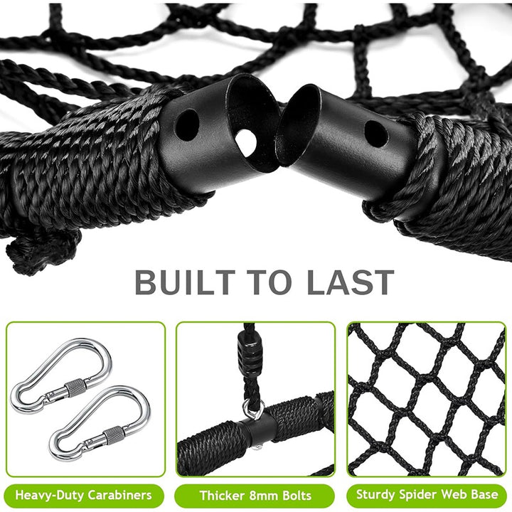 Hop N Play 40 Inch Spider Web Tree Swing with Steel Frame | Capacity - Upto 120 Kgs (3-10 Years)