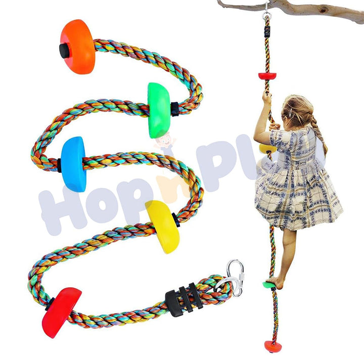 Hop N Play 6.5ft Climbing Rope with 5 Knots (4-12 Years) | Capacity-120 Kg