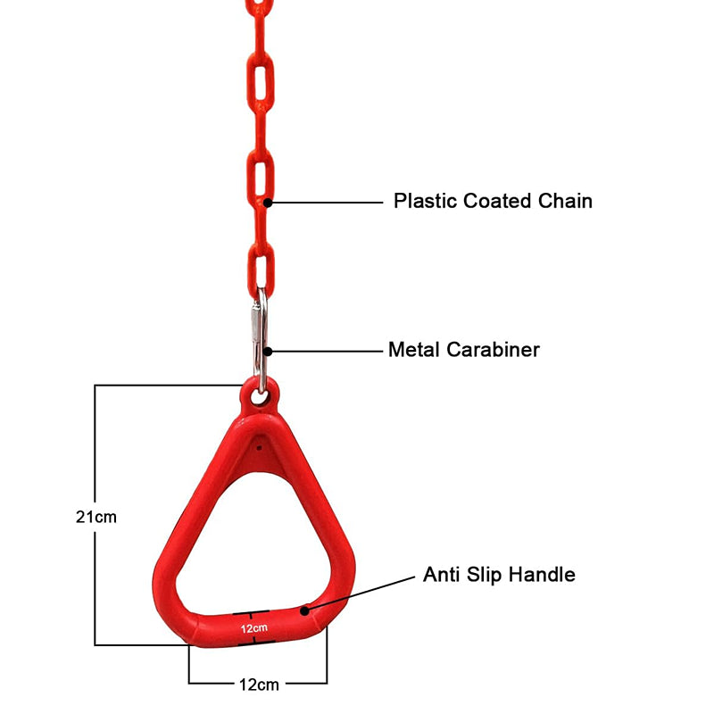 Hop N Play Trapeze Ring Set with Bar | Plastic-Coated Chain (3-10 Years) | Capacity-150 kg