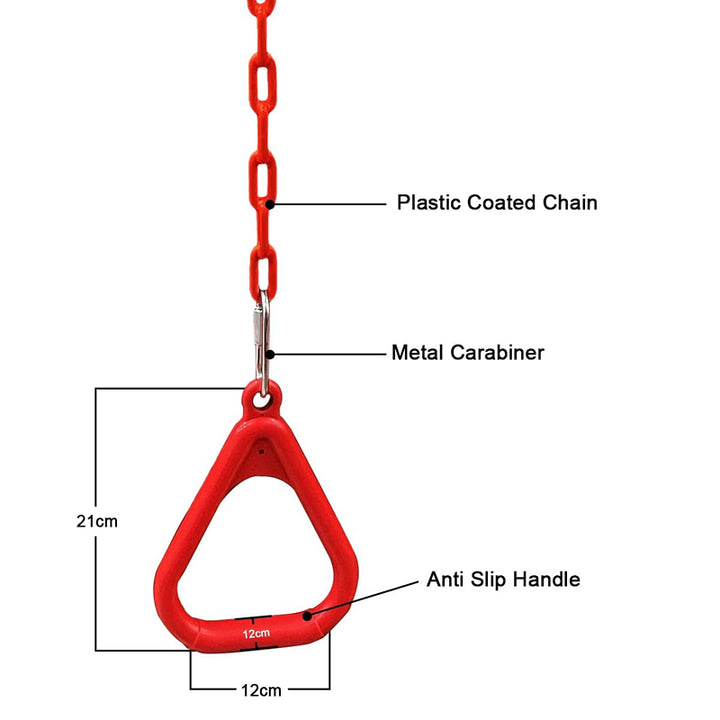 Hop N Play Trapeze Ring Set with Bar | Plastic-Coated Chain (3-10 Years) | Capacity-150 kg
