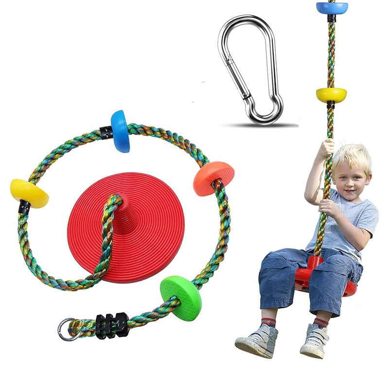 Hop N Play Climbing Adjustable 78 Inch Rope Swing with Platforms & Disc Seat | Capacity - 150 Kgs (4-12 Years)