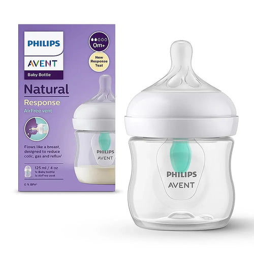 Philips Avent Natural Baby Feeding Bottle - 125ml | | Natural Response Technology Mimics Breastfeeding (SCY670/01)