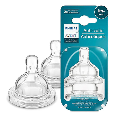 Philips Avent  Anti Colic Pack of 2 Teat | Flow 2 | BPA Free | SCY762/02