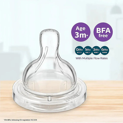 Philips Avent Anti Colic Pack of 2 Teat | Flow 3 | BPA Free | SCY763/02