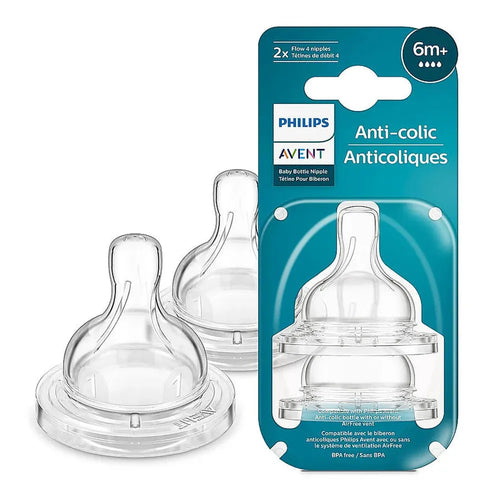Philips Avent Anti Colic Pack of 2 Teat | Flow 4 | BPA Free | SCY764/02