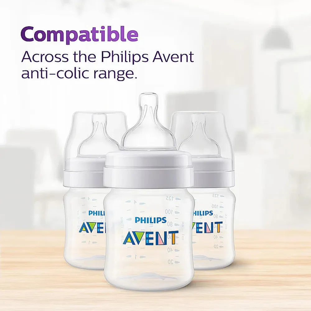 Philips Avent Anti Colic Pack of 2 Teat | Flow 4 | BPA Free | SCY764/02
