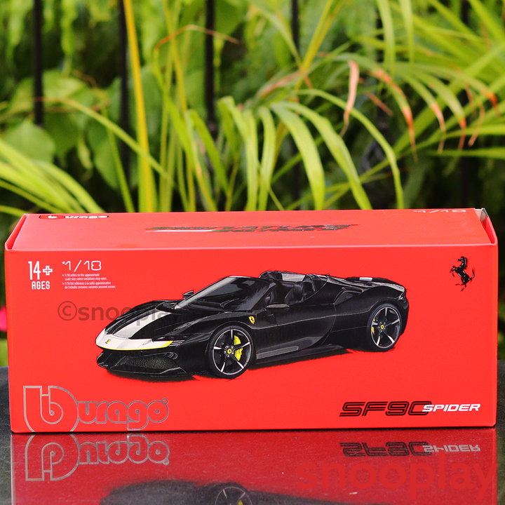 Bburago Official Licensed Diecast SF90 Spider Ferrari with Openable Parts (Scale 1:18) - COD Not Applicable