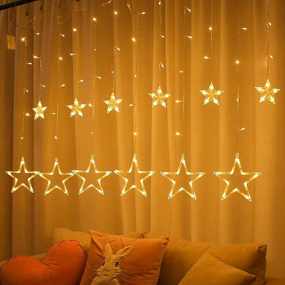 Star Curtain Lights ,138 LED String led Light (Warm White)