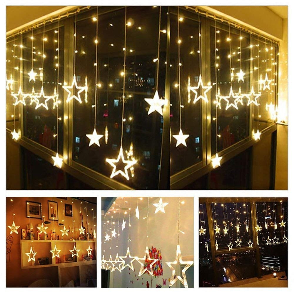 Star Curtain Lights ,138 LED String led Light (Warm White)