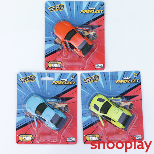 Ralleyz Pack of 3 Pro Firefleet Cars (7-10 Years) | Assorted Colours