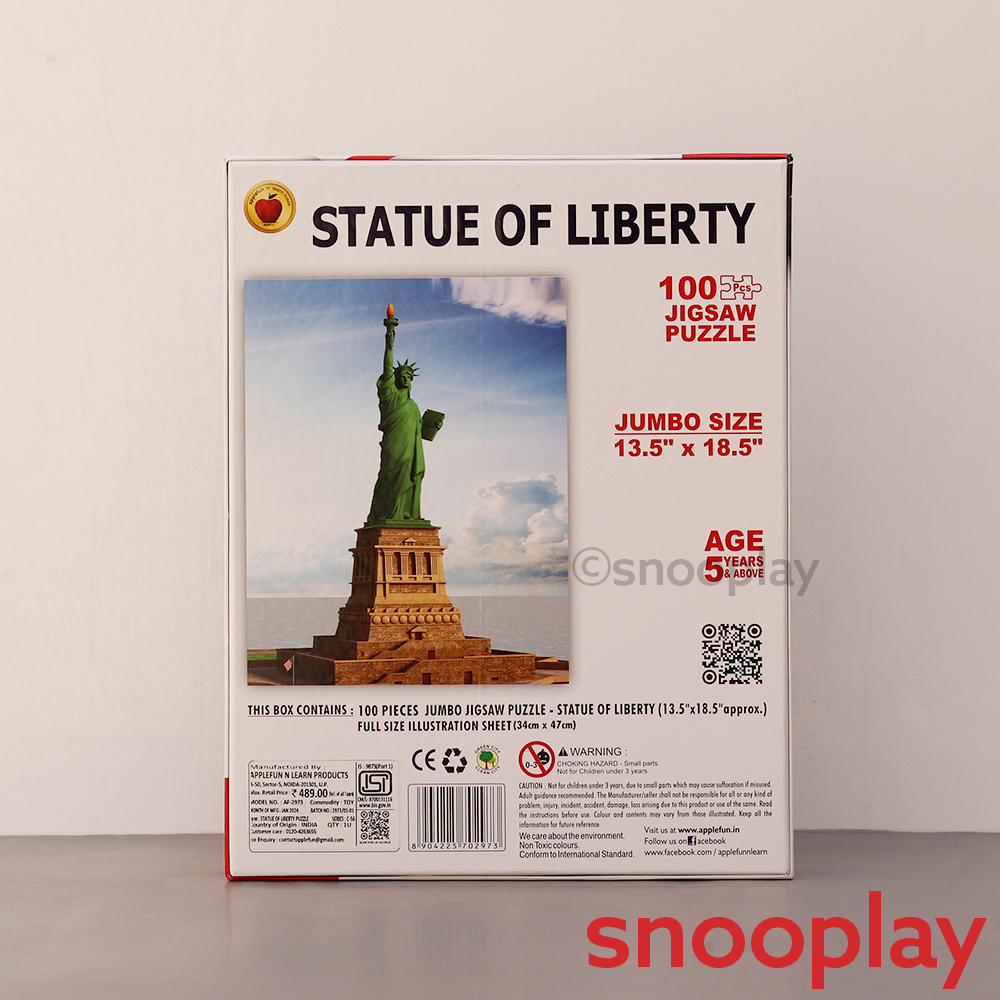 Applefun 'n' Learn Statue of Liberty Jigsaw Puzzle - 100 Pieces (5-8 Years)