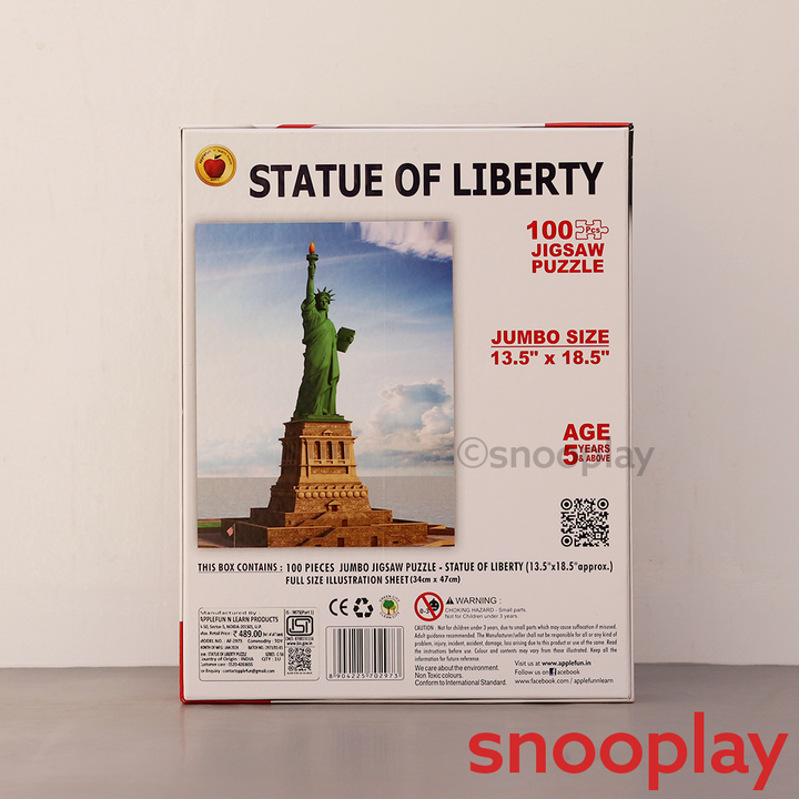 Applefun 'n' Learn Statue of Liberty Jigsaw Puzzle - 100 Pieces (5-8 Years)