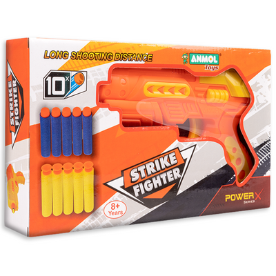 Return Gifts (Pack of 3,5,12) Strike Fighter Soft Blaster with 10 Darts (Anmol Toys)