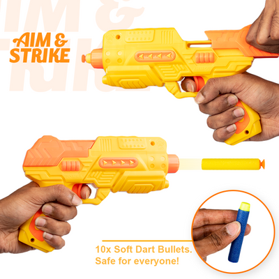 Return Gifts (Pack of 3,5,12) Strike Fighter Soft Blaster with 10 Darts (Anmol Toys)
