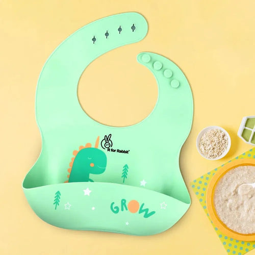 R for Rabbit Safari Silicone Bib and Built-in Food Pocket