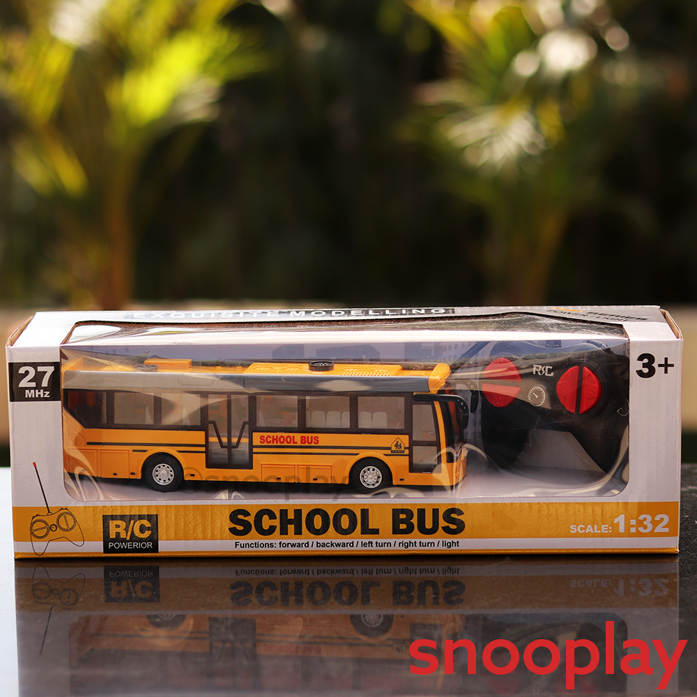 Remote Controlled City School Bus (Scale 1:30) - Assorted Colors and Designs