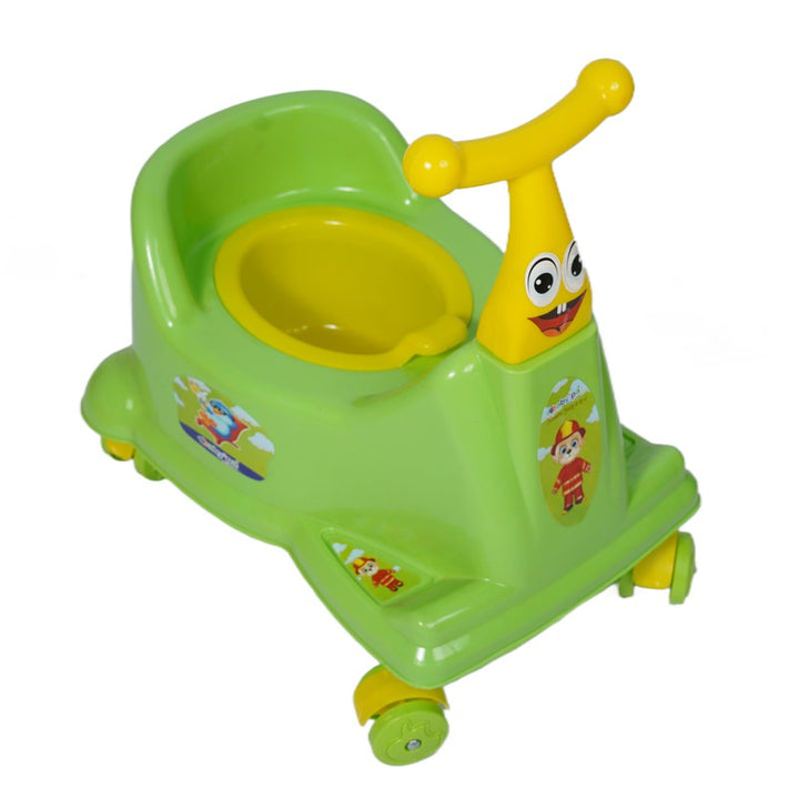 3 in 1 Scooter Style Wheels Potty Seat with Removable Tray and Cover  (9 Months - 1.5 Years) | Green