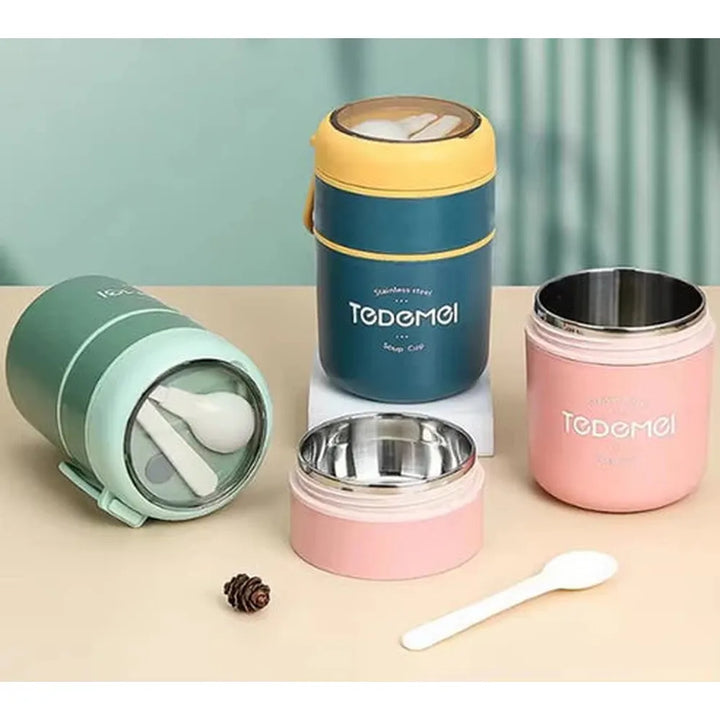 CuddleNest 2 Compartment Stainless Steel Lunch Box - 710ml