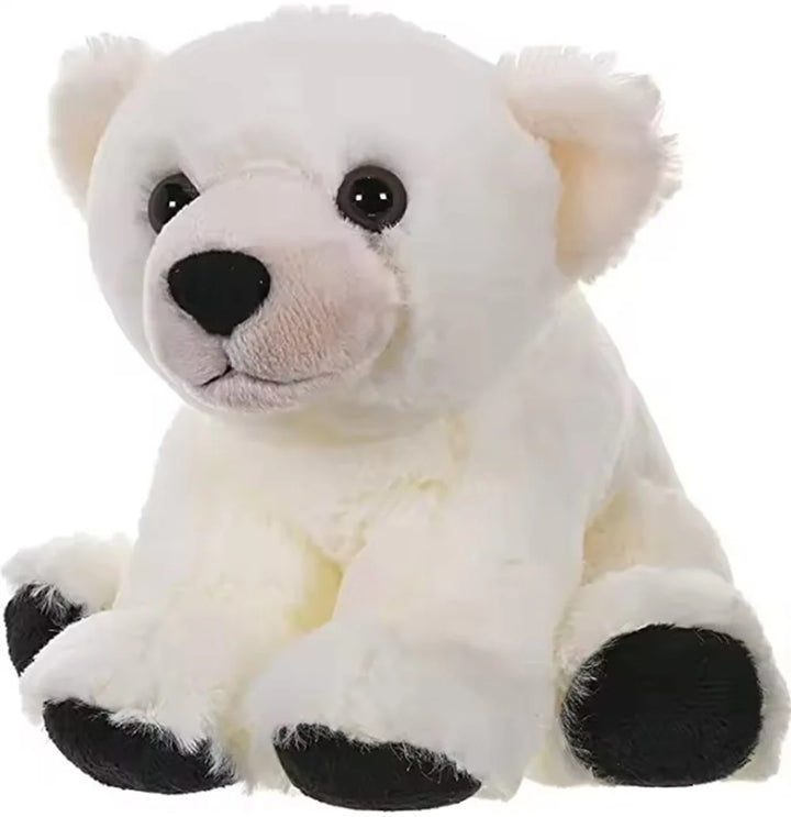 CuddleNest Plush Polar Bear Soft Toy - White Stuffed Animal with Black Paws | Ultra-Soft Cuddly Teddy Bear Toy for Kids & Gifting
