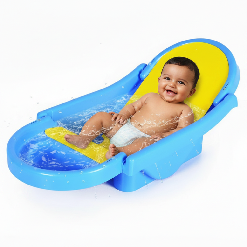 Honey Bee Foldable Baby Bath Tub (0-12 Month) | Weight Capacity - Upto 12 Kgs