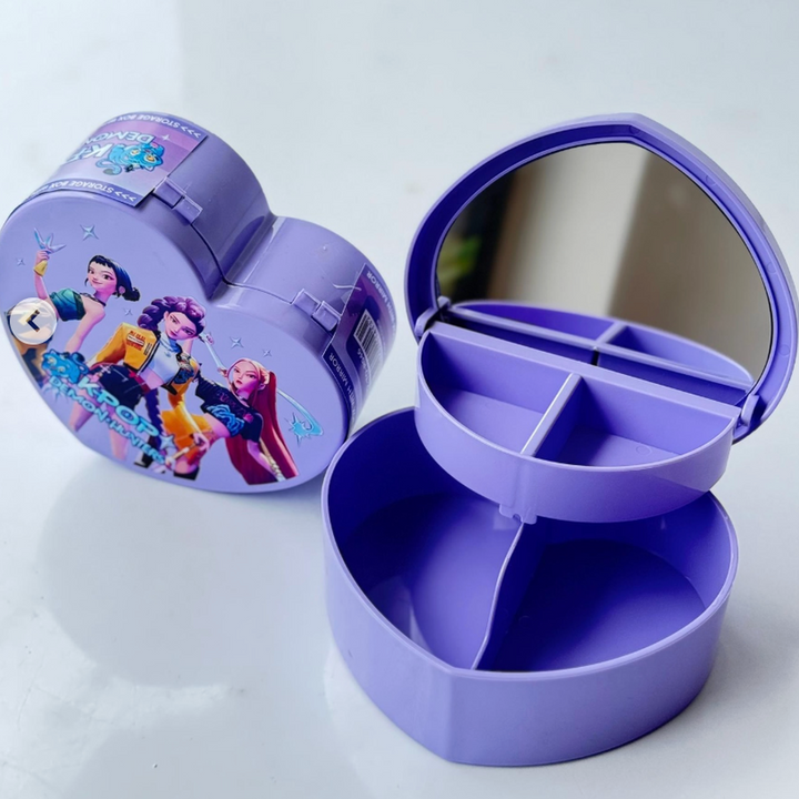 Heart-Shaped Storage Box with Mirror