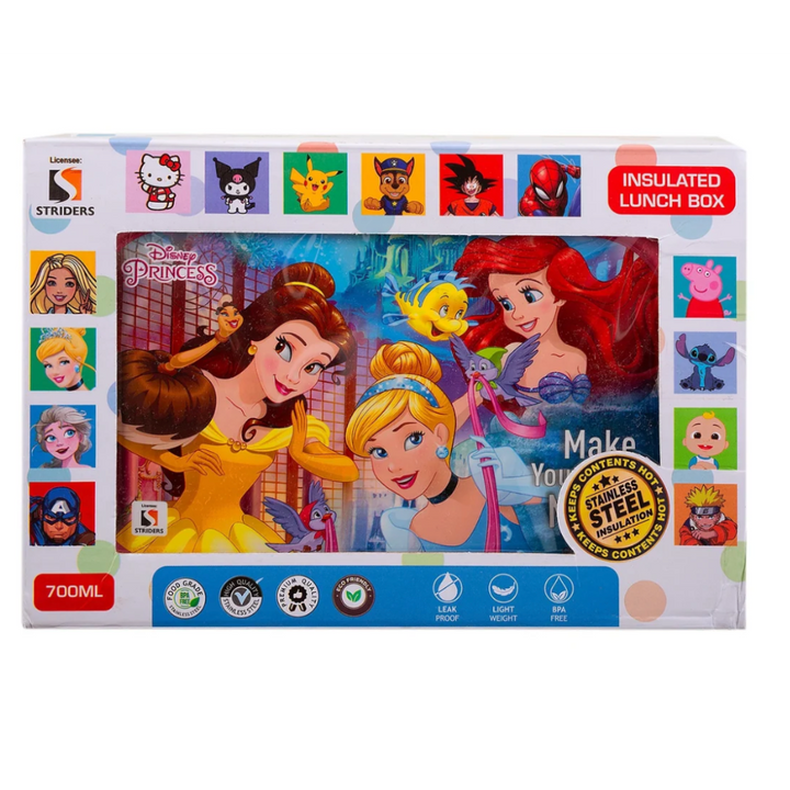 Original Disney Princess Stainless Steel Insulated Lunch Box - 700ml | Make Your Own Magic