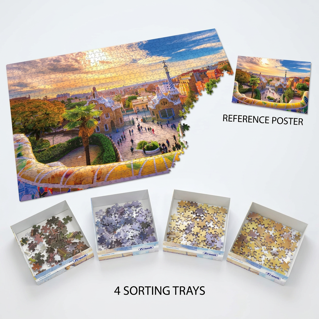 Frank Park Güell, Barcelona, Spain Jigsaw Puzzle – 1000 Pieces Puzzle