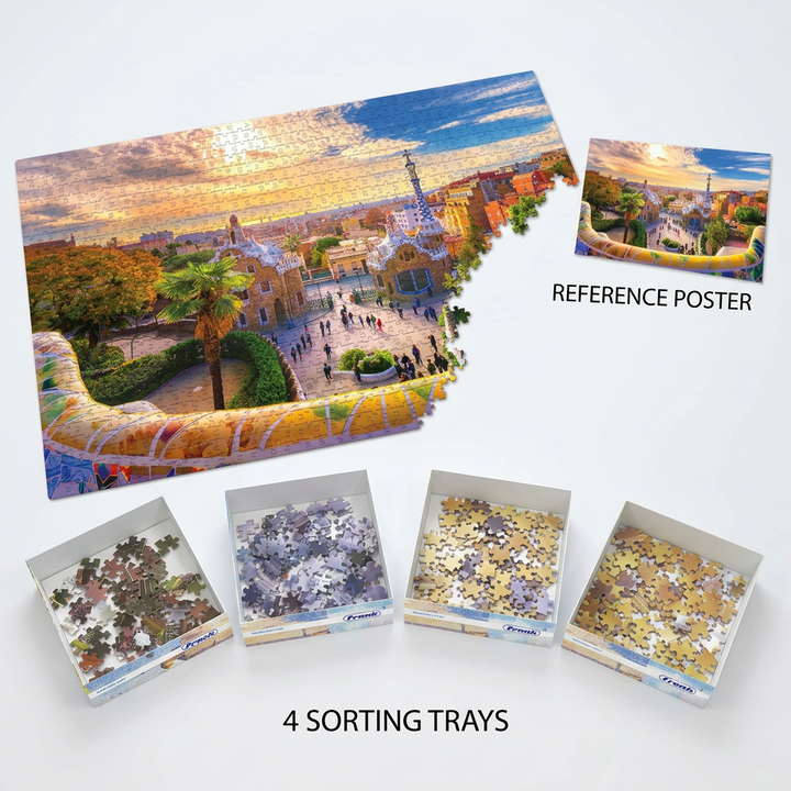 Frank Park Güell, Barcelona, Spain Jigsaw Puzzle – 1000 Pieces Puzzle